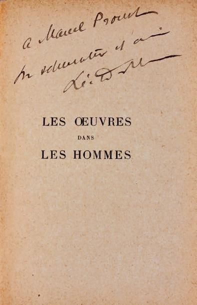 [PROUST]. - DAUDET (Léon) Les Oeuvres dans les hommes. Paris, Nouvelle librairie...