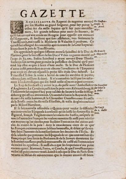 null GAZETTE [DE FRANCE]. 1631-1745. 81 années reliées en 80 volumes in-4, soit:...