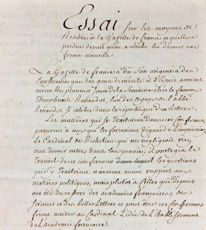  GAZETTE [DE FRANCE]. 1632-1785. 130 années reliées en 131 volumes in-4, demi-basane...