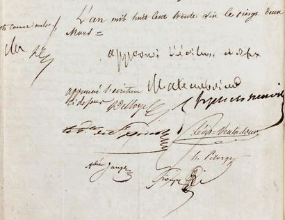 CHATEAUBRIAND (François-René de) Manuscrit signé en deux endroits «Revu, Chateaubriand»,...