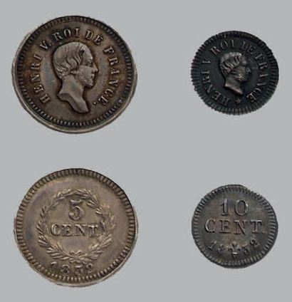 HENRI V (1820-1883) 5 Centimes. 1832. Buste...