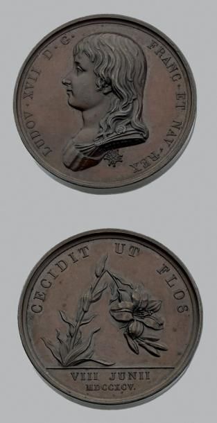 null LOUIS XVII 2 Médailles commémoratives au portrait de Louis XII. Bronze. Depaulis...