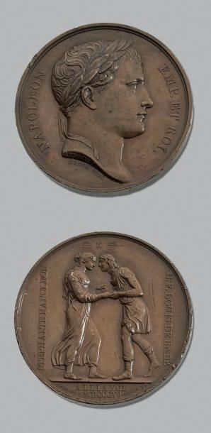 null EMPIRE 23 Médailles, médaillettes et clichés dont: 1805: Levée du camp de Boulogne...