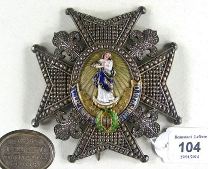 Espagne Ordre de Charles III, plaque de grand-croix, élégante fabrication en argent...