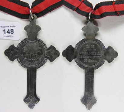 RUSSIE Croix commémorative de la guerre d'Orient pour le clergé, créée en 1856, en...