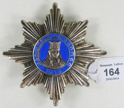 RUSSIE Géorgie - Ordre de la Reine Tamara, fondé en 1915, plaque de première classe...