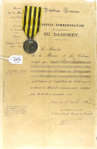 Médaille du Dahomey 1892, par Daniel Dupuis...
