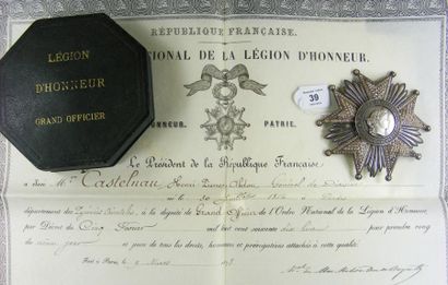 null Ordre de la Légion d'honneur, plaque de grand officier du modèle de la IIIe...