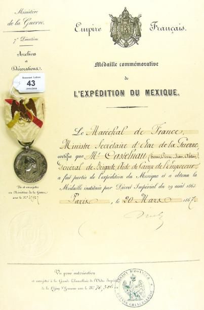 null Médaille commémorative de l'expédition du Mexique, modèle officiel en argent...