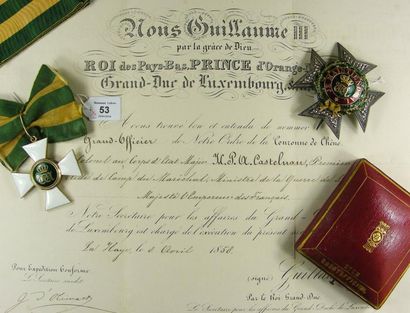 LUXEMBOURG Ordre de la Couronne de Chêne, fondé en 1841, ensemble de grand officier...