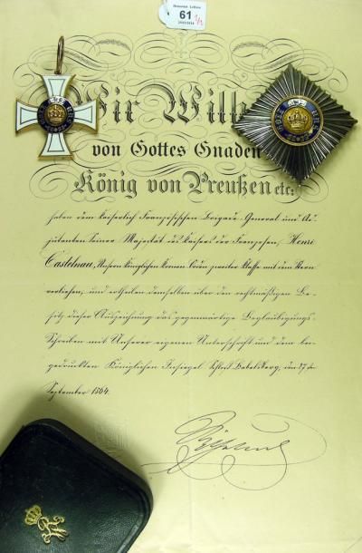 Prusse - Ordre de la Couronne, fondé en 1861,...