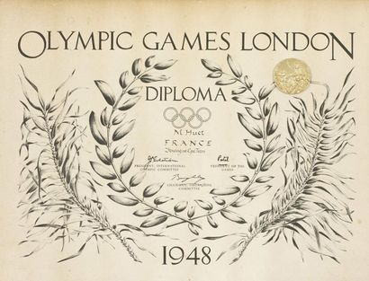 null Londres 1948, XIVe Jeux Olympiques d'été, médaille d'or de vainqueur et son...