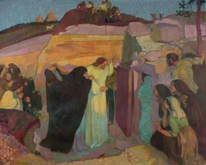 Maurice DENIS (1870-1943) La Résurrection de Lazare, 1919 Huile sur toile, signée...