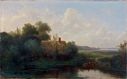 Louis-Auguste LAPITO (Joinville-le-Pont, 1803 - Boulogne-sur-Mer, 1874) Vue des environs...