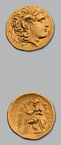 null THRACE: Lysimaque (323-281 av. J.-C.) Statère d'or. 8,46 g. Tête divinisée d'Alexandre...