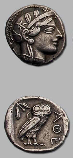 null ATTIQUE: Athènes (ap. 449 av. J.-C.) Tétradrachme. 16,80 g. Tête d'Athéna à...