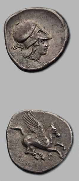 null CORINTHIE: Corinthe Statère (400-350 av. J.-C.). 8,21 g. Tête d'Athéna à droite,...