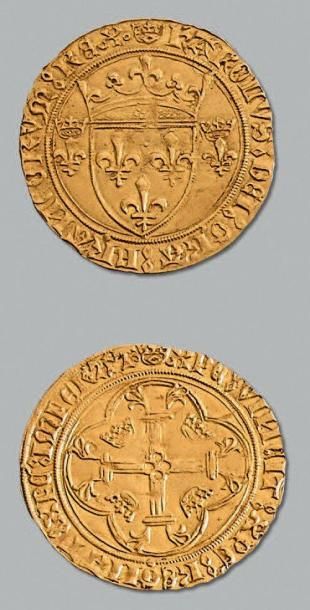null CHARLES VII (1422-1461) Écu d'or à la couronne ou écu neuf. Rouen (Pt 15e)....