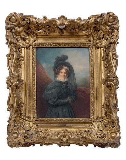 Jean-Baptiste ISABEY (1767-1855) Portrait de femme Aquarelle, signée en bas et datée...