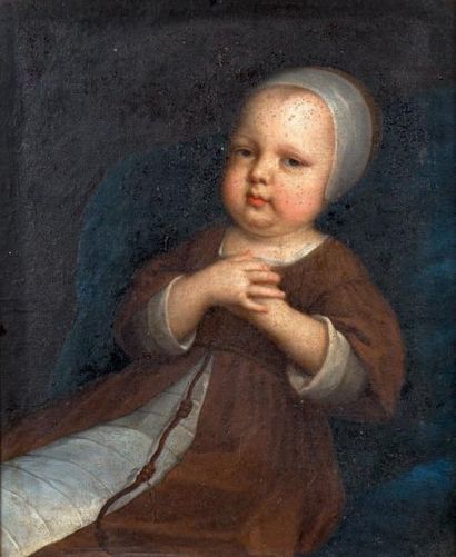 ÉCOLE FRANÇAISE de la première moitié du XVIIe siècle Portrait de jeune enfant en...