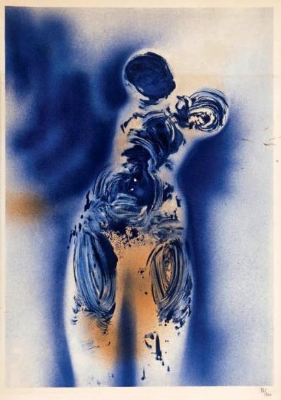 D'après Yves KLEIN Anthropométrie ANT 7, lithographie en couleurs, 74 x 52,5 cm,...