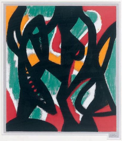 Jean-Michel ATLAN Atlan, Détrempes et pastels, Galerie Bing, 1959, affiche, 45,5...