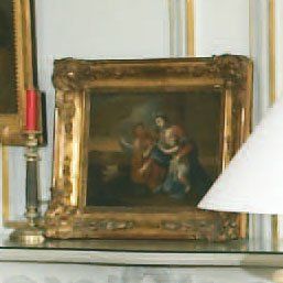 École Française du XVIIe siècle La Vierge, l'Enfant Jésus et un ange dans un paysage...