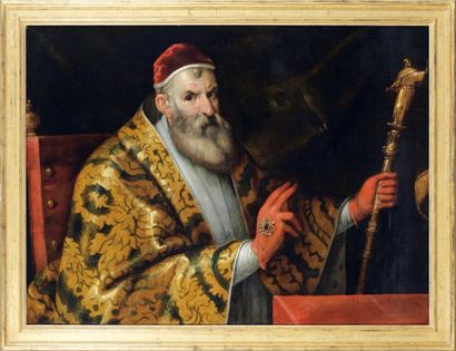 Filippo BELLINI (Urbino vers 1550-Macerata 1603) Portrait de Sixte Quint (Felice...