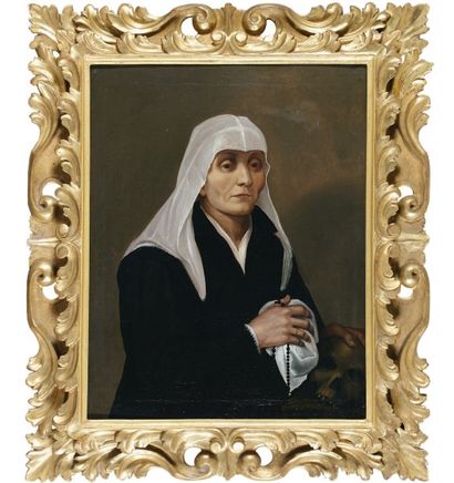 Attribué à Sophonisbe ANGUISSOLA (Crémone 1531/32-Palerme 1625) Portrait de femme...