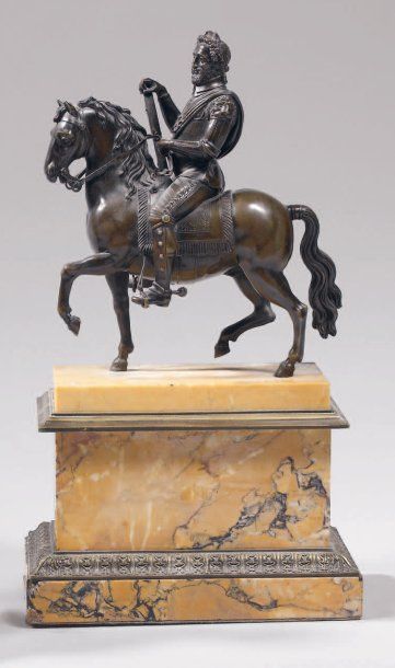 null D'après François Frédéric LEMOT (1772-1827) Statue équestre d'Henri IV en bronze...