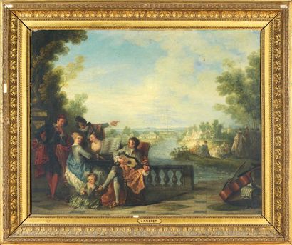 Nicolas LANCRET (1690-1743) Le concert Huile sur toile, rentoilée. 65 x 80 cm Madame...