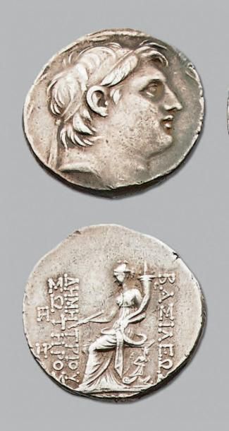 null ROYAUME de SYRIE Démétrius Ier (162-150 av. J.-C.) Tétradrachme. 16,74 g. Tête...