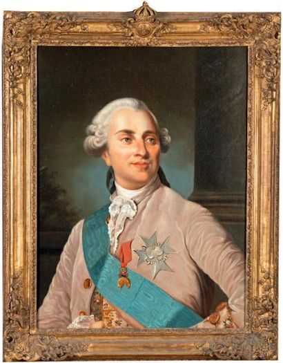 École FRANÇAISE du XXe siècle Portrait de Louis XVI, d'après Duplessis Huile sur...