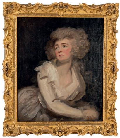 Attribué à George ROMNEY (1734-1802) Portrait de femme Huile sur toile. 72,5 x 59,3...