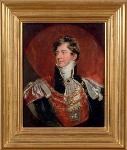 ECOLE ANGLAISE DU XIXe SIÈCLE Portrait de George IV, d'après sir Thomas Lawrence...