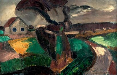 Jaap WEIJAND (1886-1960) Bergen, paysage H uile sur toile, porte une trace de signature...