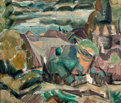 Henri Victor LE FAUCONNIER (1881-1946) Annecy, village au bord du lac, vers 1911...