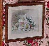 Madeleine LEMAIRE (1845-1928) Houx et roses de noël Aquarelle, signée en bas à droite....