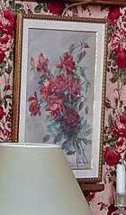Madeleine LEMAIRE (1845-1928) Roses rouges Aquarelle, signée en bas à droite. 50...