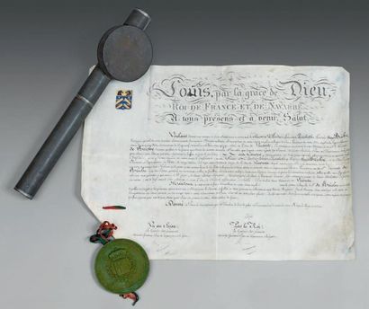 null Lettres patentes Brevet d'anoblissement de Vicomte au nom du Lieutenant Général...