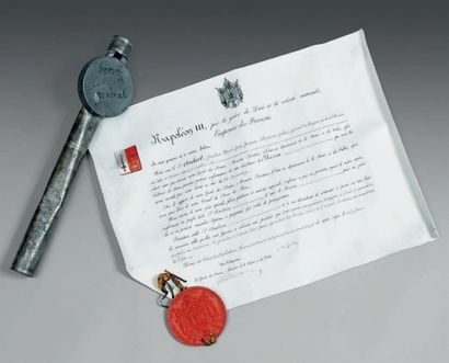 null Lettres patentes Brevet d'anoblissement de Baron au nom du Général de brigade...