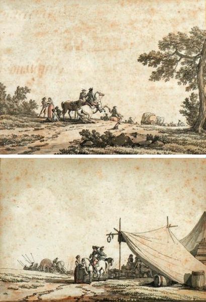 Jacques SWEBACH dit SWEBACH DESFONTAINES (1769-1823) Campement militaire Le Convoi...