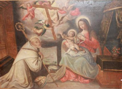 null Ecole française de la fin du XVIIème siècle :
"Saint Bernard et la lactation...