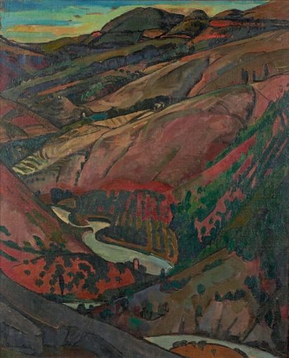 Willy EISENSCHITZ (1889-1974) Les méandres de la rivière Huile sur toile, signée...