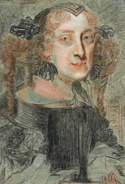 École Française du XVIIe siècle Portrait de femme Pastel. 25,7 x 18,7 cm
