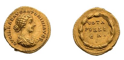 null LUCILLE, épouse de Lucius Verus (?183) Auréus. 7,25 g. Rome (164). Buste drapé...