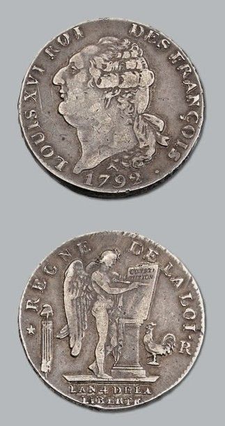 null Écu de 6 livres, type François. 1792. Orléans. Ier semestre. An 4. TTB