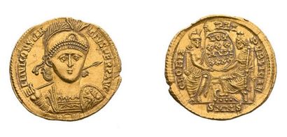 null CONSTANCE II (337-361) Solidus. 4,44 g. Nicomédie (351-354). Son buste casqué...