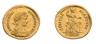 null VALENTINIEN II (375-392) Solidus. 4,46 g. Constantinople (379-383). Son buste...