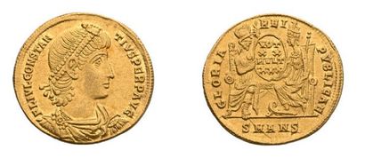 null CONSTANCE II (337-361) Solidus. 4,34 g. Antioche. Son cuirassé, diadémé à droite....